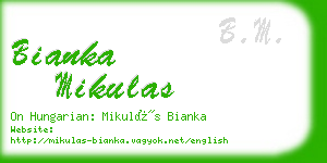 bianka mikulas business card